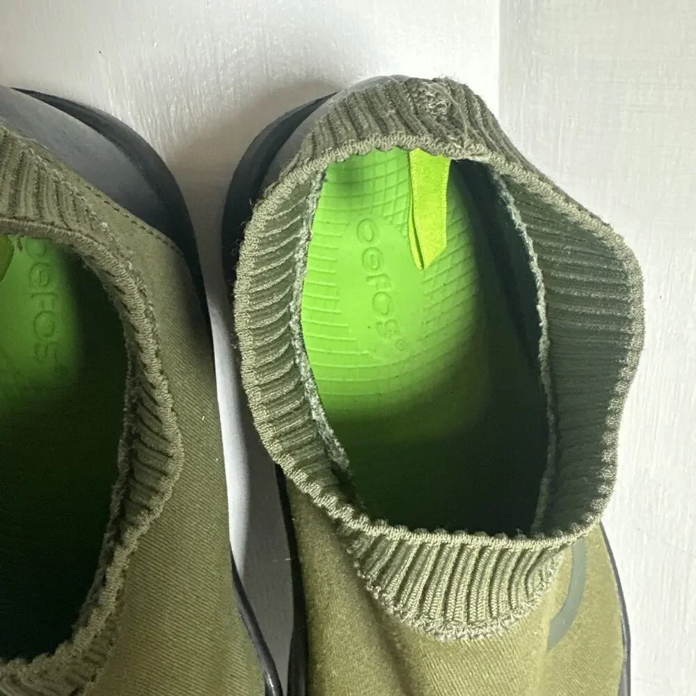 OOFOS OOmg eeZee Men’s 8 Recovery Shoes Slip-On olive green Comfort Sneakers